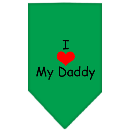 I Heart My Daddy Screen Print Bandana Emerald Green Small